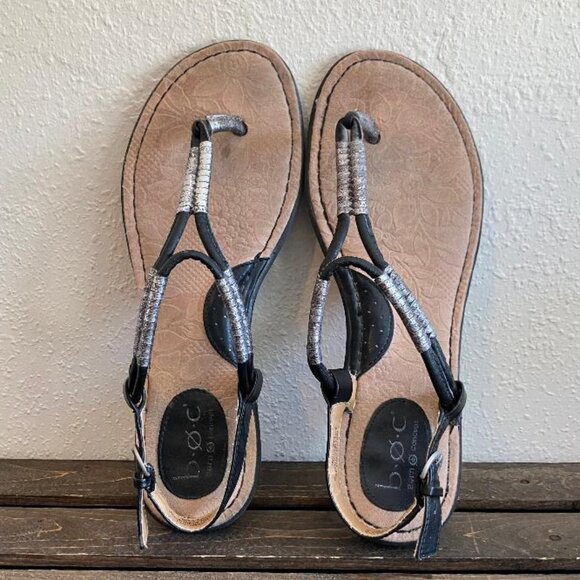 B.O.C. Born Concept Black/Pewter Sandals Cersei Slingback Flip Flops Size 9 - Picture 8 of 9